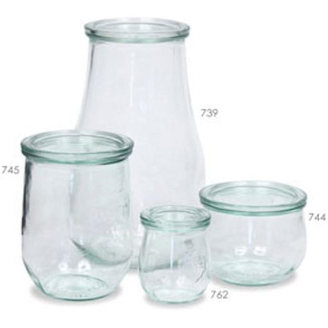SET OF SIX 580ml Tulip Weck Jars. German Made Classic Design. Model 744