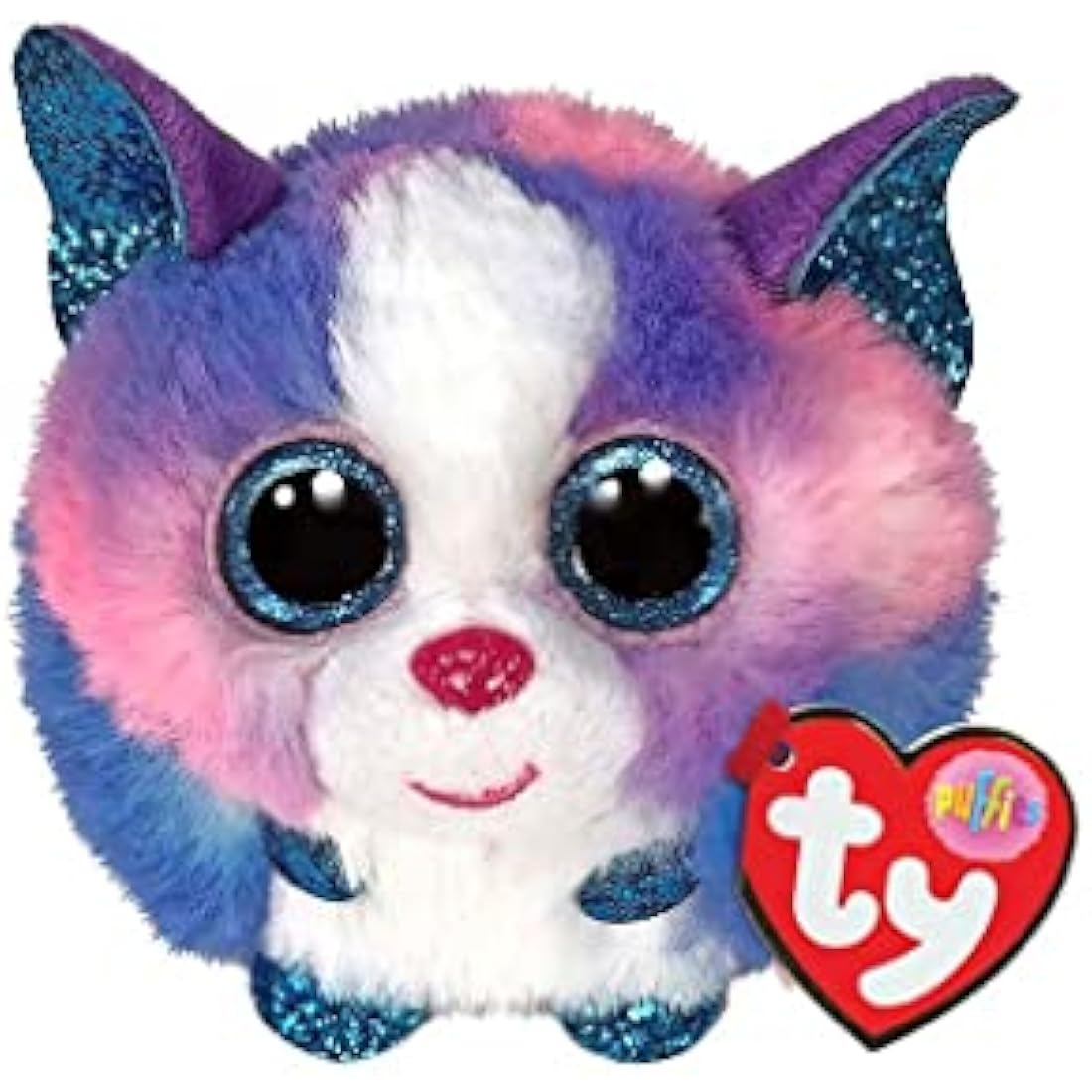 TY 2007541 Cleo Husky Puffies Plush Animal, Multicolor