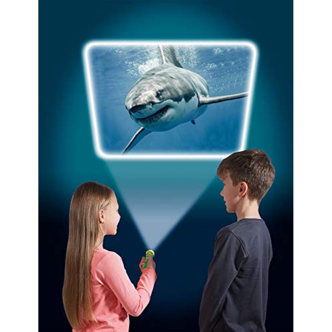 Natural History Museum Sea Creatures Stem Torch & Projector – 24 Ocean Animal Image Slides, Precise Projections up to 1 Metre Wide, Interactive Kids Fish Flashlight Toy
