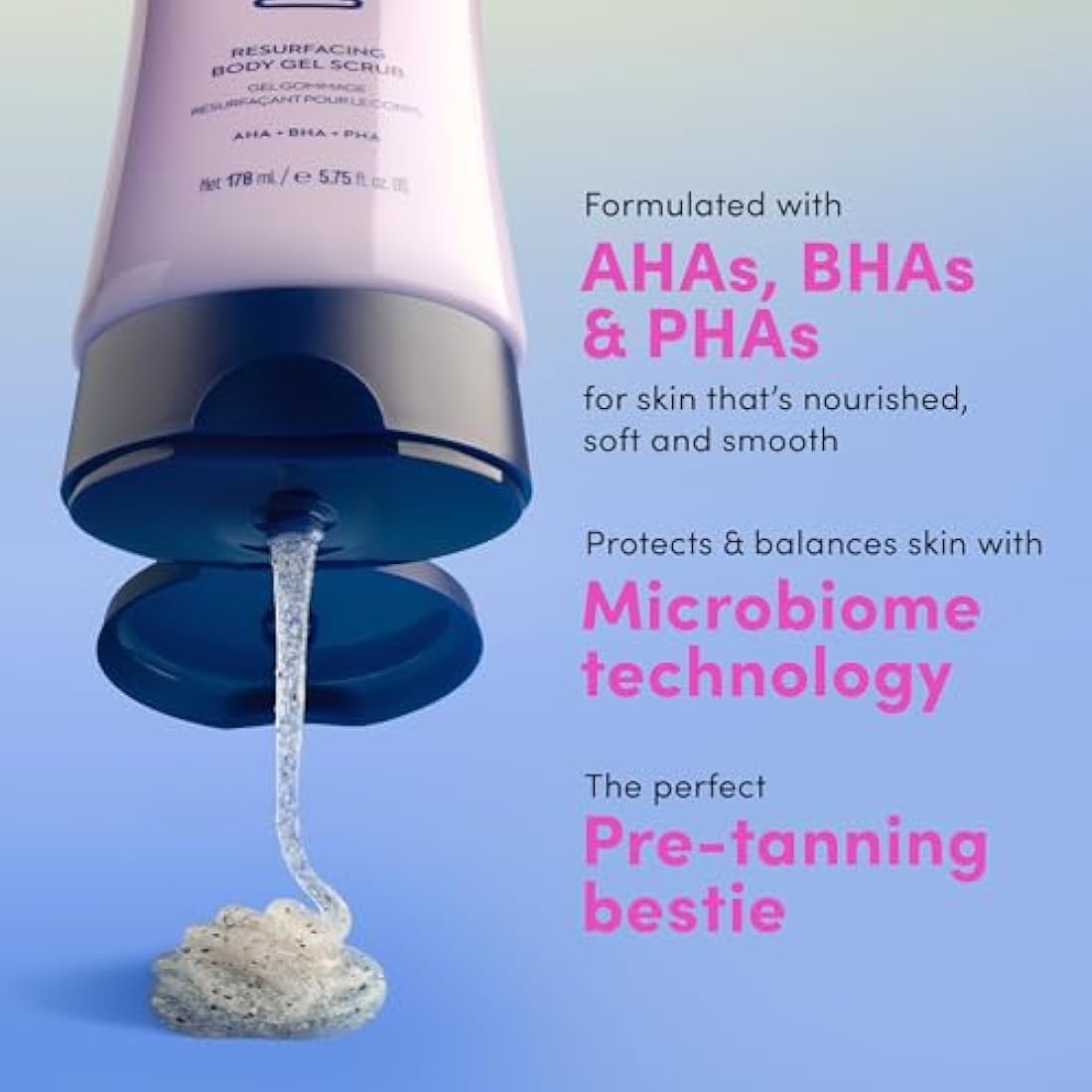 Coco & Eve Resurfacing Body Gel Scrub - Exfoliating Scrub with AHA, BHA for Smoothing, Brightening and Pre-Tan Prep. Improves Dry, Textured Skin, Uneven Tone. Suitable for Sensitive Skin. (170 ml)