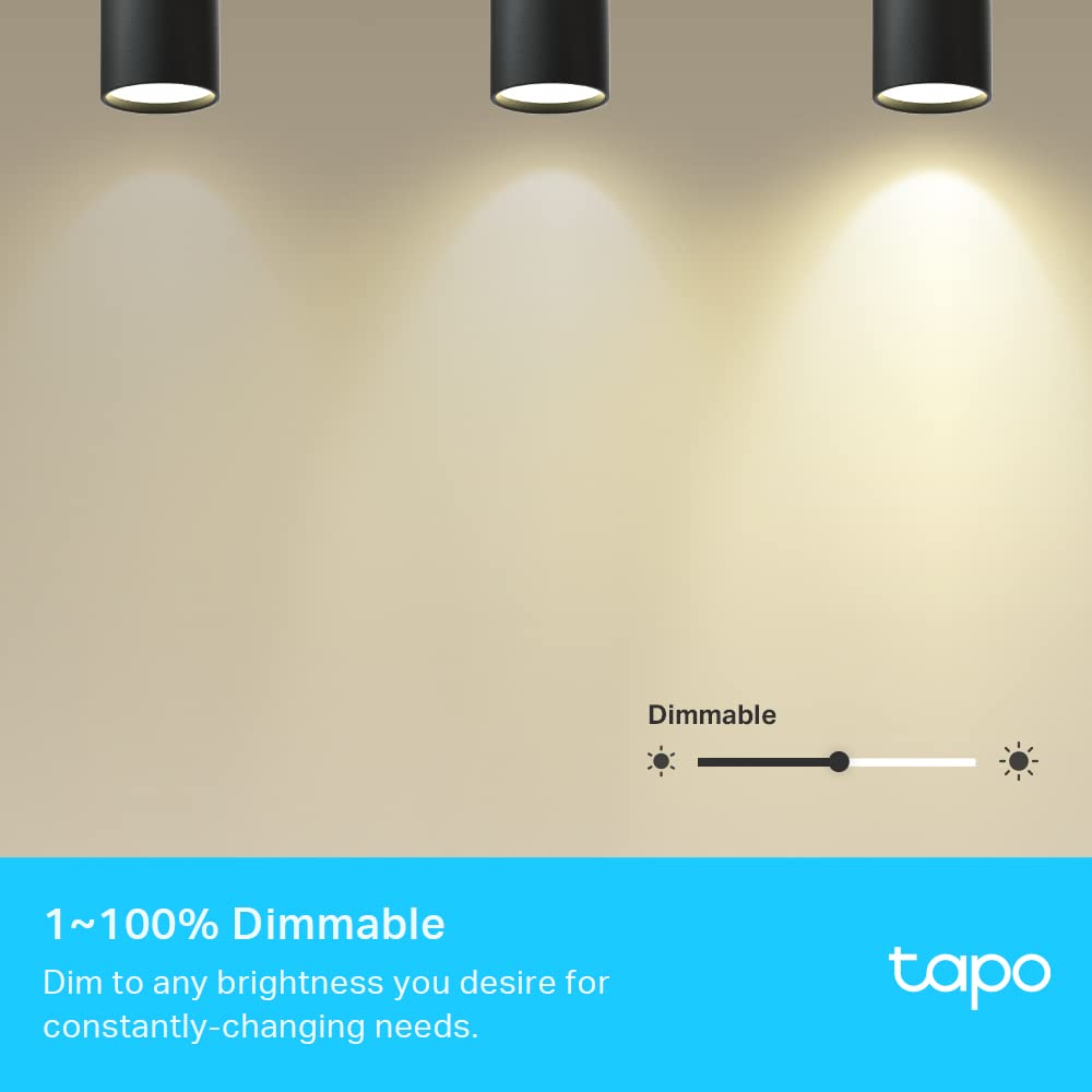 Tapo Smart WLAN Light Bulb GU10 L630, 4 Pieces, Energy Saving, 3.5 W Equivalent to 50 W, Dimmable Lamp, Compatible with Alexa, Google Assistant,