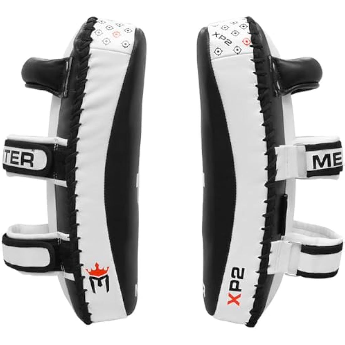 Meister XP2 Professional Curved Thai Pads for Kickboxing & MMA - X-Thick Cowhide Leather