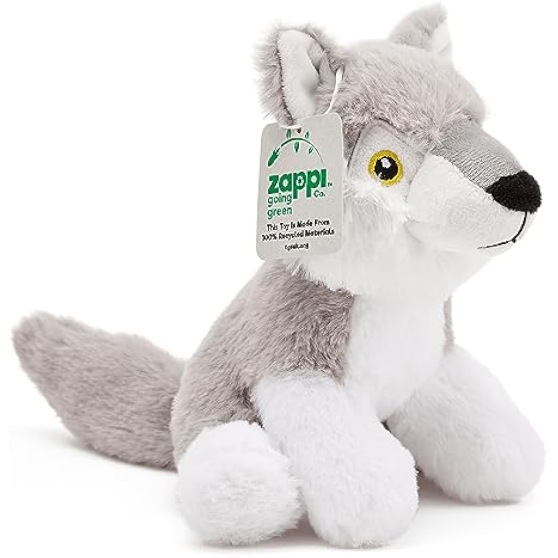 Zappi Co Ultra Soft Wolf Plush Toy (22 cm Length) - 100% Recycled, Eco-Friendly, Newborn Gift, Realistic Lifelike
