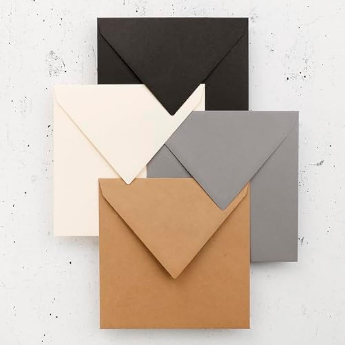Clairefontaine - Ref 5873C - Pollen Envelopes (Pack of 20) - 165 x 165mm Sized, 120gsm Paper, Gummed Seal, Inkjet & Laser Printer Compatible, Acid Free - Black