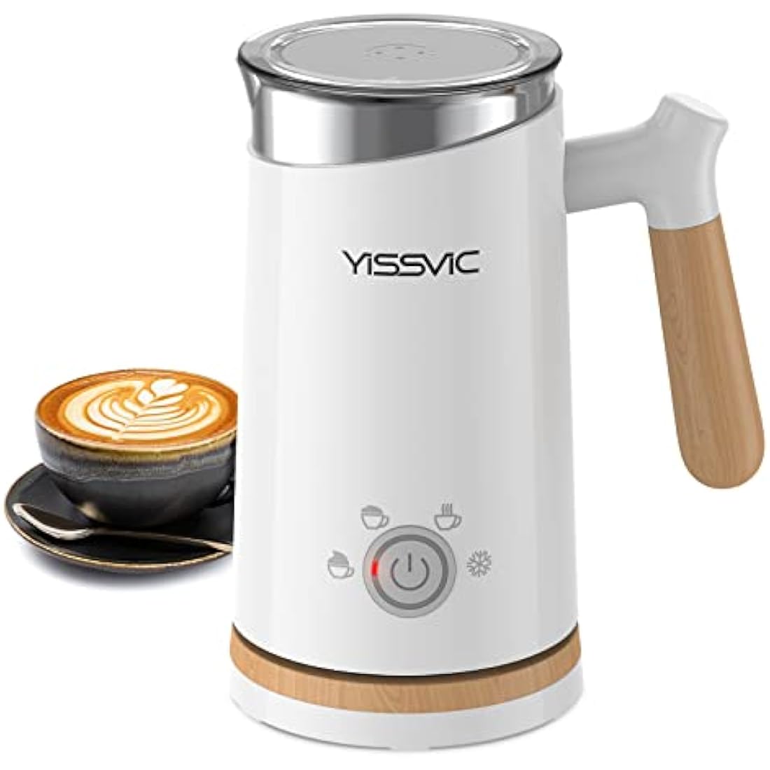 YISSVIC Milk Frother Electric Milk Steamer Automatic Hot or Cold Milk Foam Maker for Capuccino Chocolate Latte
