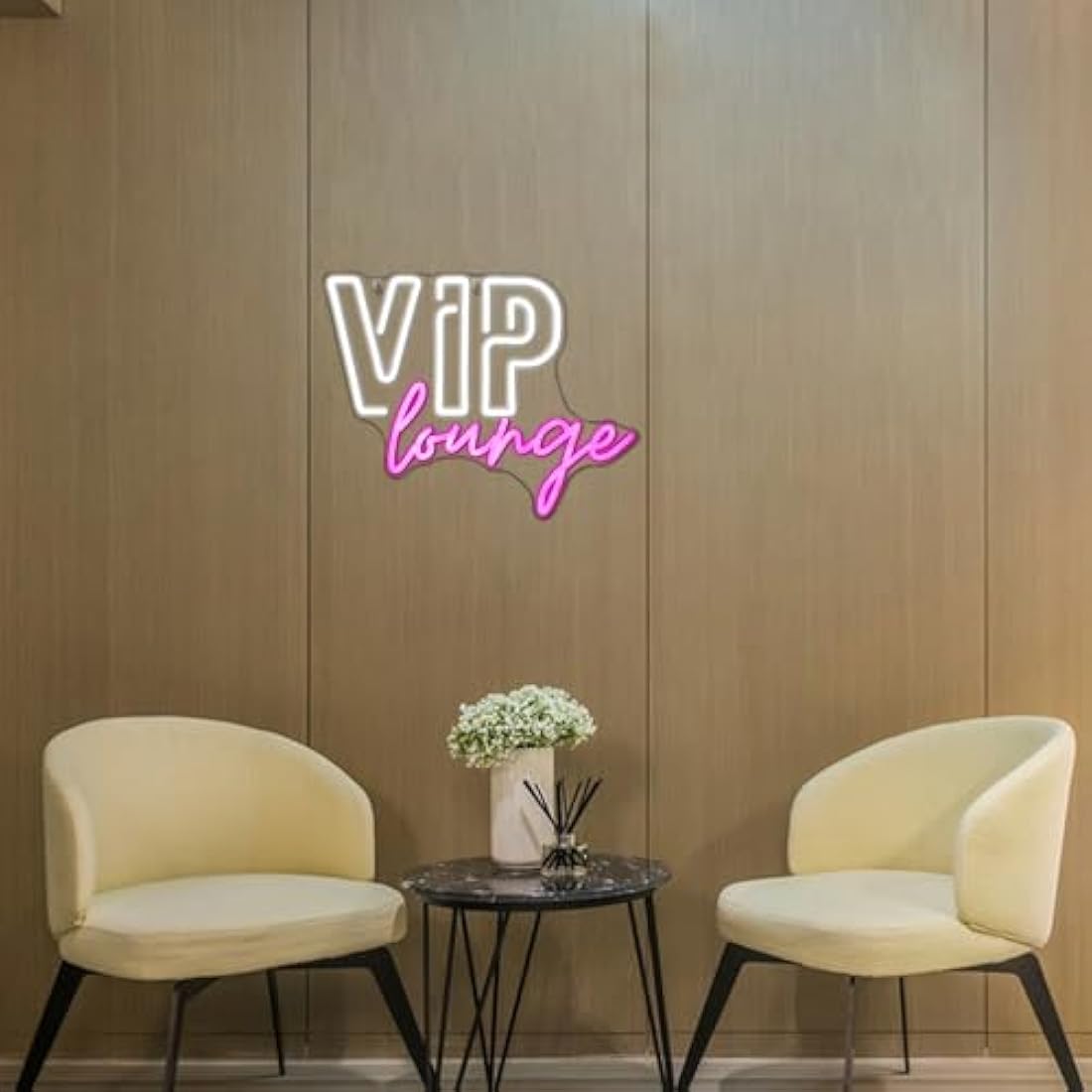 VIP Lounge Neon Signs for Wall Decor VIP LED Neon Light for Room Decor Pink White Led Light up Sign with USB Powered for Office Hotel Pub Cafe Game Room Home Decor