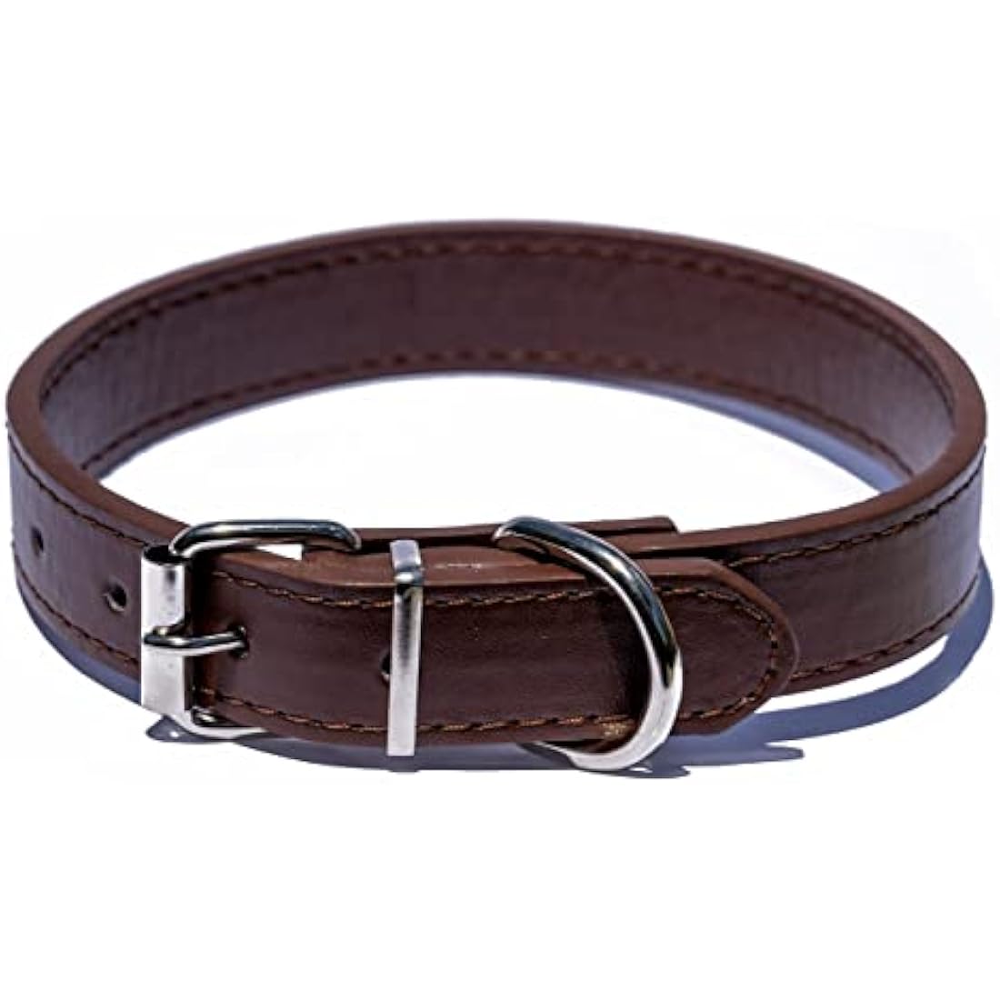Vibrant Leather Dog Collar for Puppy, Cat, Kitten, Dogs - For Small, Medium, Large & Extra Large Pet Collars (Extra Large (45cm - 55cm Neck), Dark Brown)