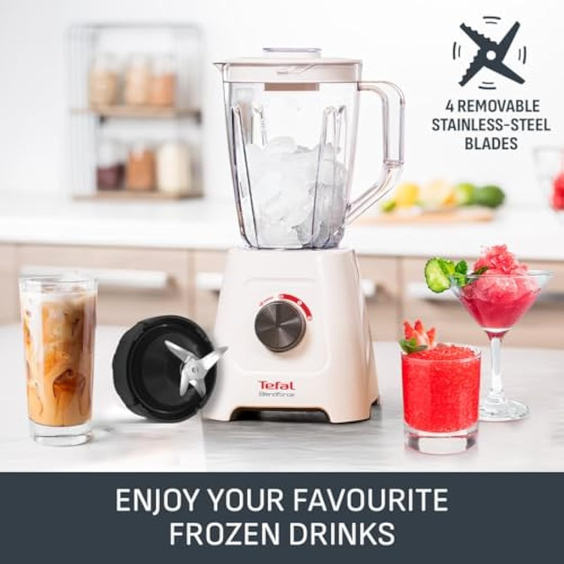Tefal BL420140 Blendforce II Blender with Plastic Jug, 600 W, 2 liters, White