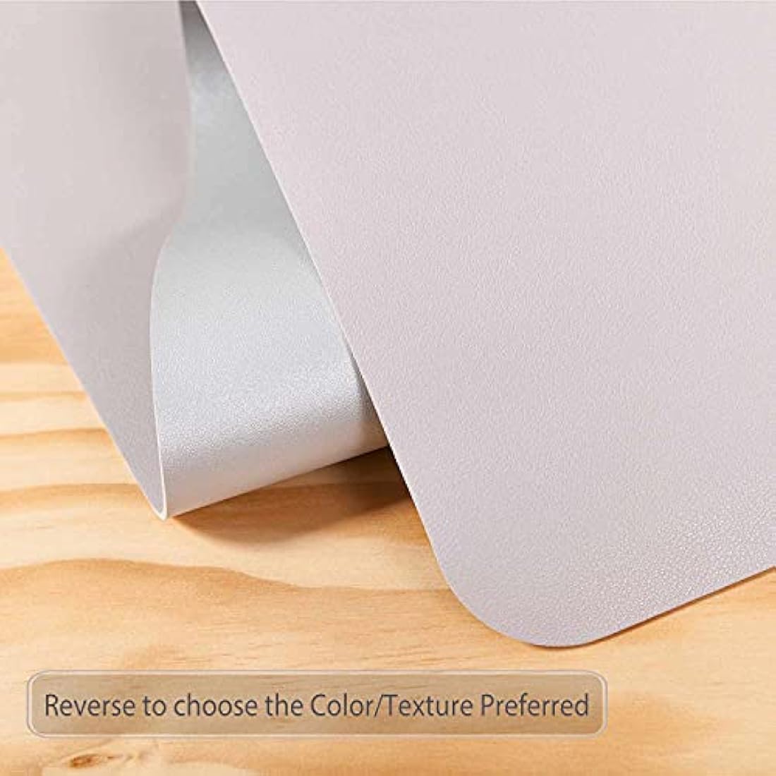 Desk Pad Large, Desk Mat, Extended Mouse Mat, Mouse Pad XXL, Desk Blotter, DOBAOJIA Laptop Pad Writing Pad for Office/Home, Dual-Side Use PU Leather Waterproof 35.4" X 16.9" (Light Gray/Silver)