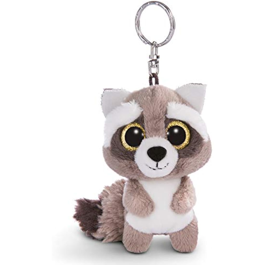 Nici 45550 Glubschis Schlüsselanhänger Waschbär Clooney 9cm Keyring Racoon, Animal Print, Colour: Pink/White, 9 cm