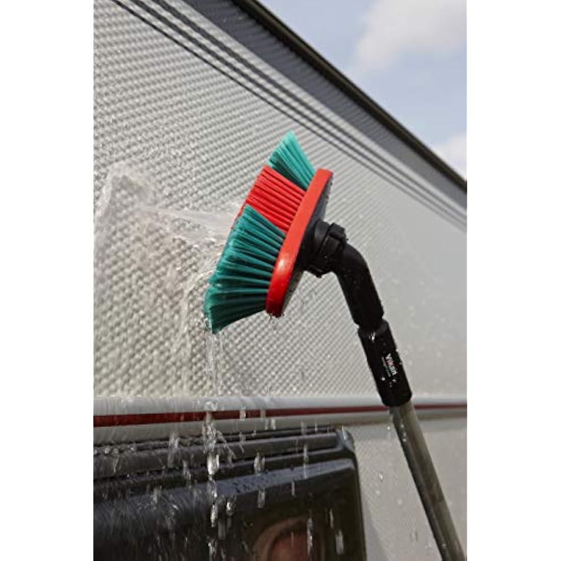 Vikan 526852 Water Fed Vehicle Brush, Soft/Split, Black, 250 mm Length, 130 mm Width, 160 mm Height