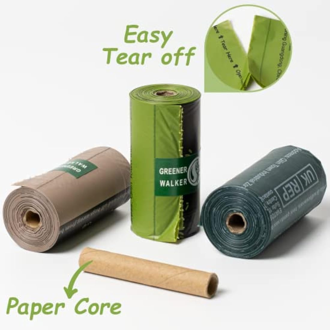 GREENER WALKER Poop Bags for Dog Waste-1080 Bags,Extra Thick Strong 100% Leak Proof Biodegradable Dog Waste Bags (Deep Green)