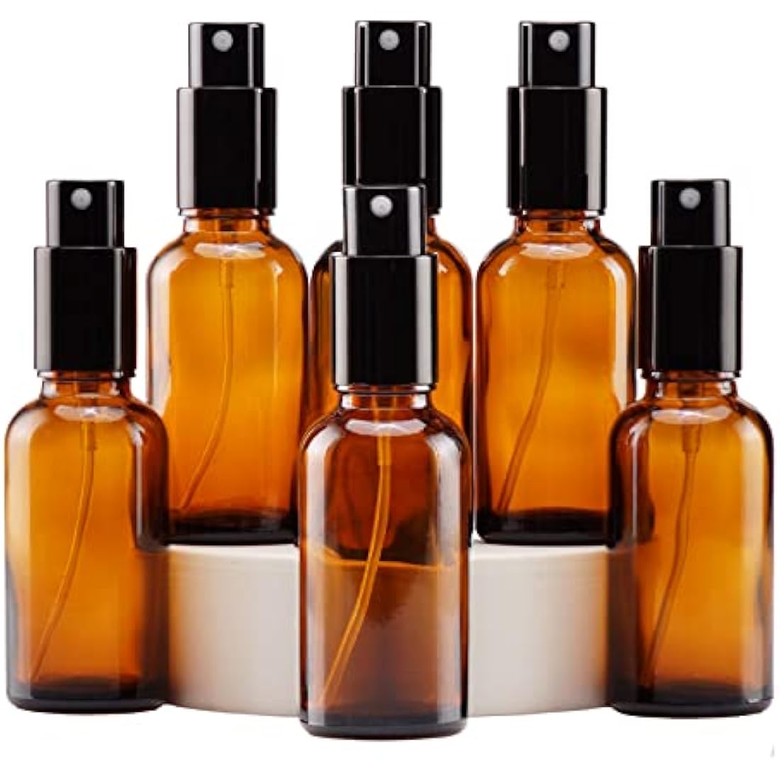 Yizhao 30ml Amber Glass Spray Bottle, Empty fine mist spray Bottles with Metal Cap for Cleaning，Aromatherapy, Essential oil Diffuser,Massage,Hair,Pet – 6 Pcs