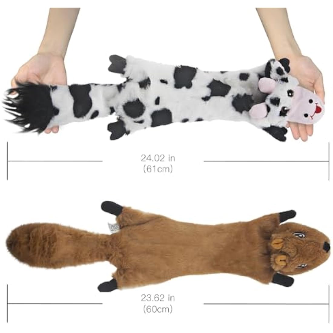 SHARLOVY Dog Squeaky Toys 5 Pack, Pet Crinkle Toy No Stuffing Animals Plush, Dog Chew for Large and Medium, Doggie Teething for Boredom