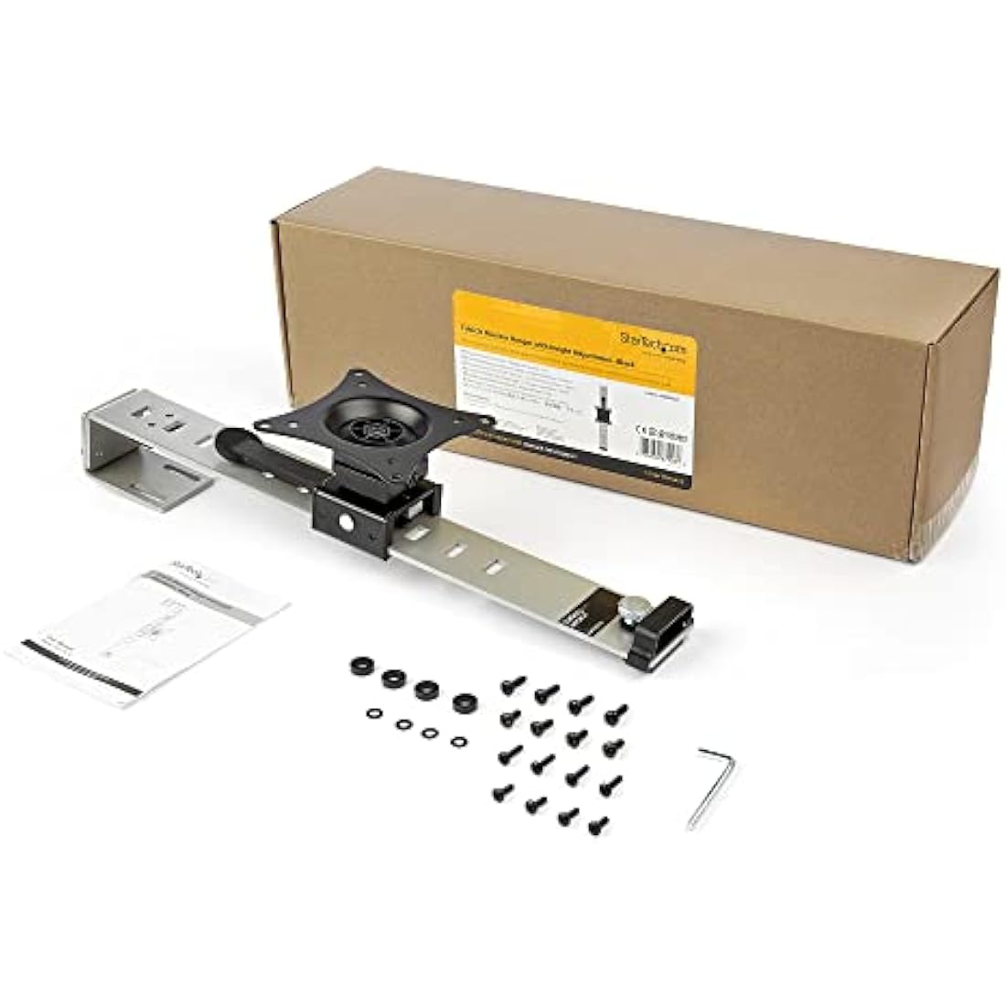 StarTech.com Cubicle Monitor Mount - Cubicle Wall Single Monitor Hanger - Up to 34" VESA Mount Display - Height Adjustable Ergonomic Office Cubicle Hanging Flat Panel Hook & Clamp Bracket (ARMCBCLB)