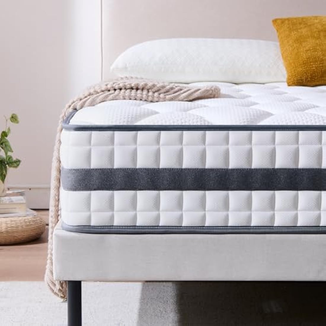 Twirest Single Mattress, Hybrid Memory Foam and Spring Mattress, Zonal Support, Decompression, Medium Firm, Soft and Breathable Cloth, Mattress-in-Box, 90x190x25cm