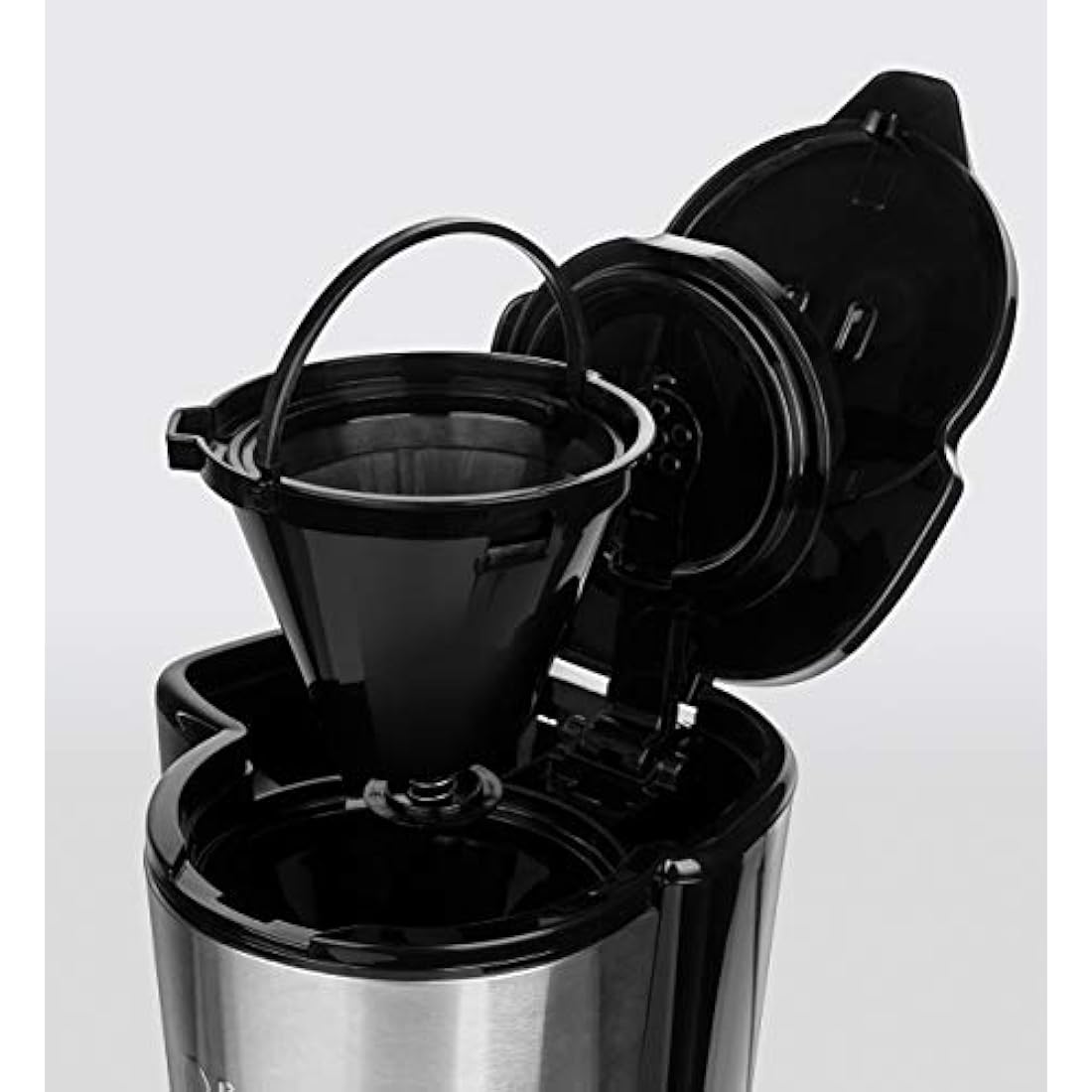 Russell Hobbs Kaffeemaschine Klein [Brausekopf für optimale Extraktion&Aroma] Compact (1 bis 5 Tassen, 0,6l Glaskanne, inkl Permanentfilter, Warmhalteplatte) kompakte Filterkaffeemaschine 24210-56
