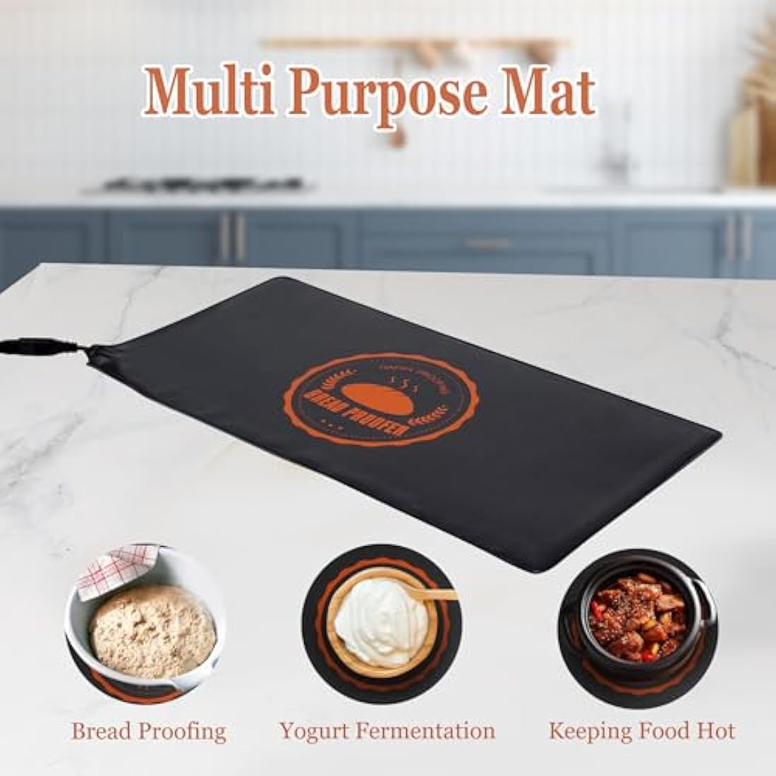 Bourske Bread Proofer Warming Mat with Heat Preservation Cover Adjustable Temperature Dough Starter Mat, Sourdough Dough Proofer for for Making Bread