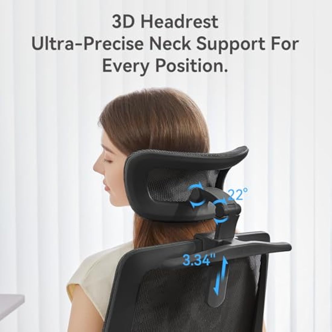 SIHOO M59AS Ergonomic Office Chair, Desk Chair with 3D Coordinated Flip-up Armrests, Computer Chair with Dual Back Design and Adaptive Dynamic Lumbar Support(Black)