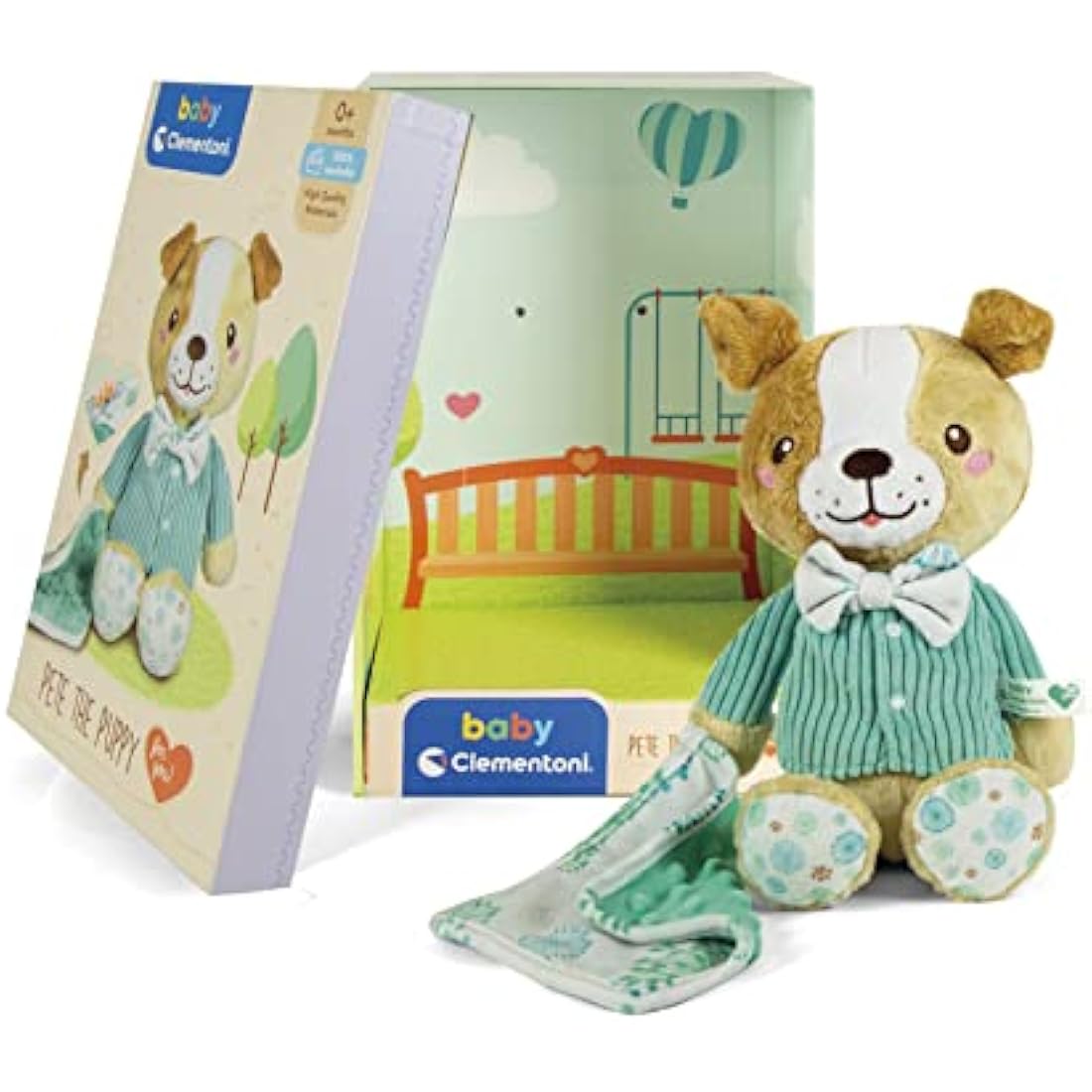 Clementoni Baby 17417, Pete the Puppy Plush Toy for Babies, Ages 0 months Plus