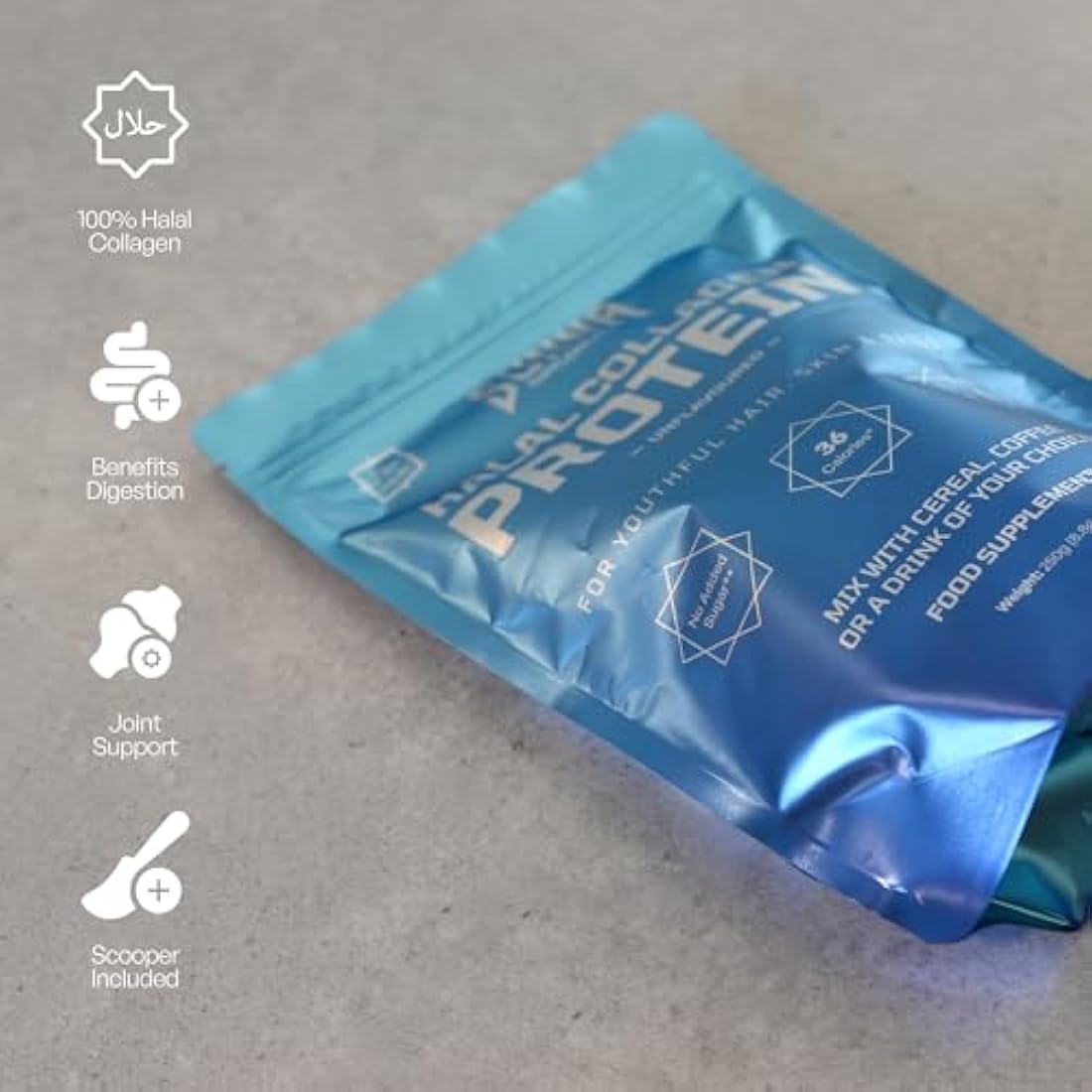 SUNNA SUPPLEMENTS - Halal Bovine Collagen Protein Powder for Hair Skin Nails and Joints - Type (I, III) Hydrolysed Premium Bovine Collagen Peptides for Women and Men | Gluten Free | Unflavoured