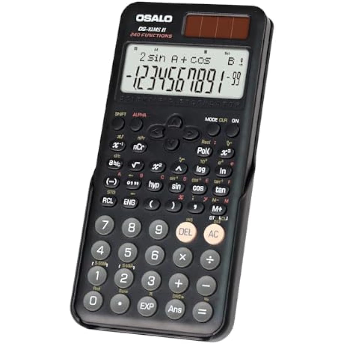 OSALO Scientific Calculator 240 Functions 2-line Display with Slide-on Cover for Secondary School Students (OS 82MS 2nd Edition)