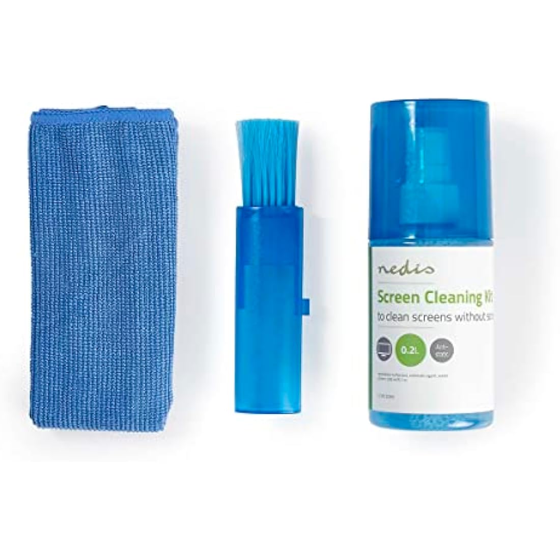 NEDIS Screen Cleaner Kit for TV, PC, Smartphone & Tablet, 200 ml Spray, Brush & Pearl Cloth
