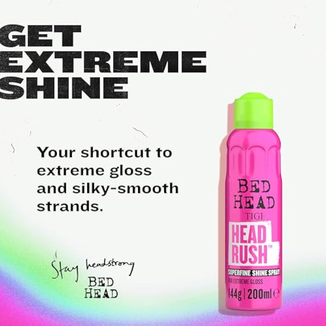 Bed Head by TIGI Headrush Shine Spray – Lightweight Shine Spray for Smooth, Glossy Hair – 200 ml