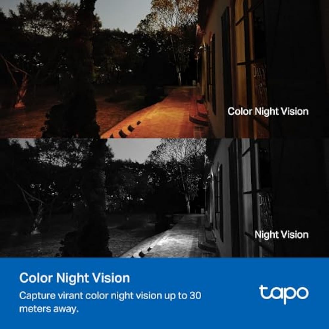 Tapo TC40 Pan/Tilt Smart Security Outdoor Camera, Full HD, 360° Smart Person Detection Motion Tracking, Color Night Vision, WiFi Camera No Monthly Fee, Two-Way Talk, IP65, Works with Alexa & Google