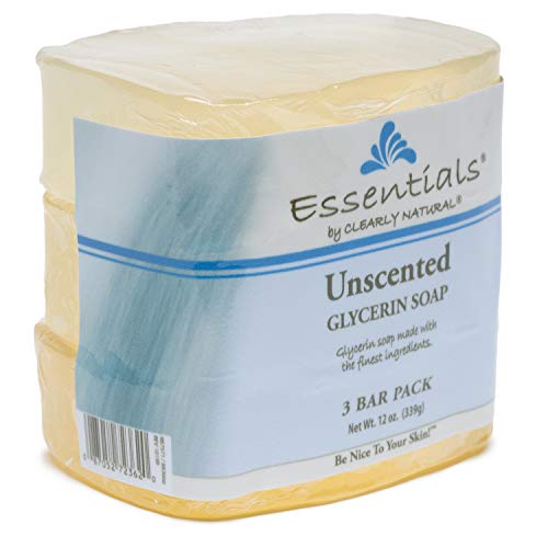 Clearly Natural Glycerine Bar Soap, Unscented, 3 Count, 4 oz each