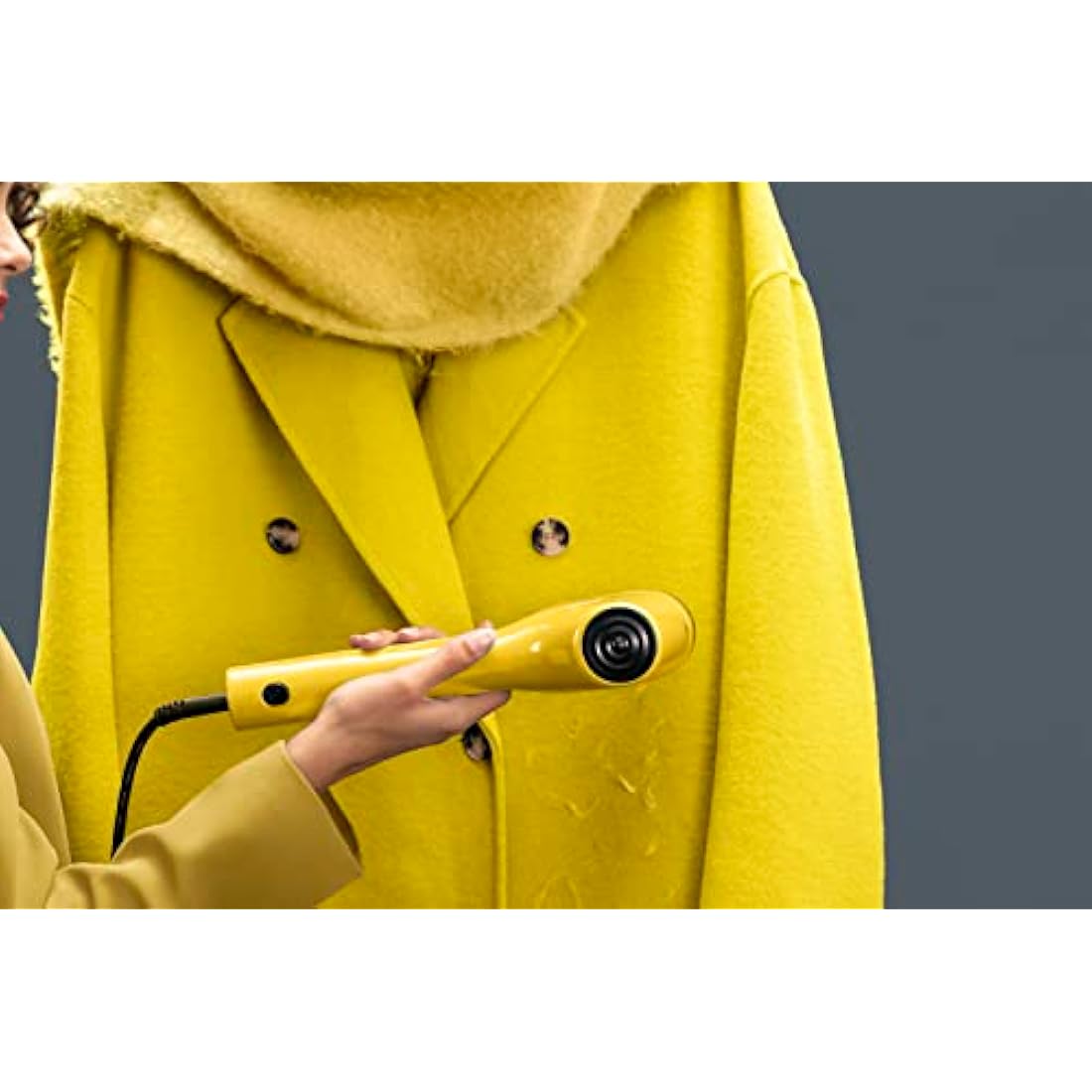 Tefal Pure Pop Slim Handheld Clothes Steamer, No Ironing Board Needed, Ready to Use in 15 Seconds, 70ml Detachable Water Tank, Travel Iron, Garment Steamer, Yellow, DT2026