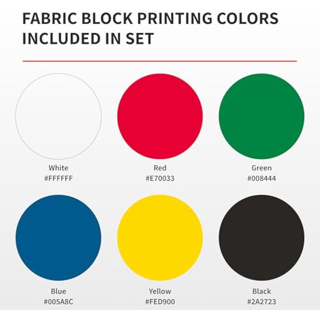 Speedball Fabric And Paper Block Printing Ink Set, 6x 37cc 1.25oz Tubes, Blue, Yellow, Green, White, Black, Fabric Block Printing Ink Opaque White, Fabric Printmaking Ink, No Heat Set, Touch Dry