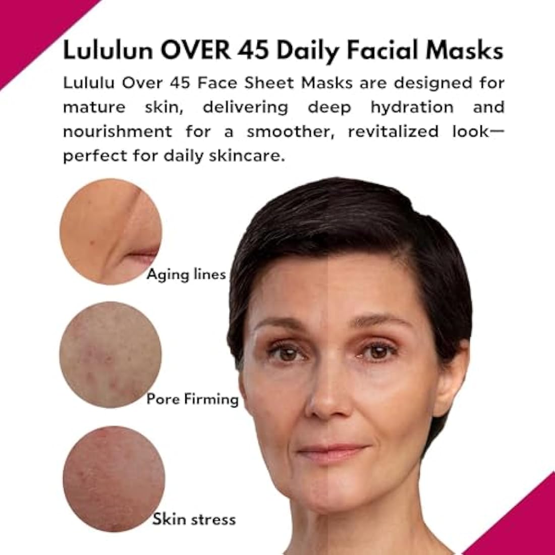 Lululun Over 45 Face Mask 32pcs - Iris Blue S