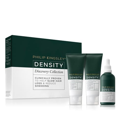 Philip Kingsley | Density Discovery Collection | Full Size Scalp Drops, Thickening Shampoo & Conditioner | Hair Thinning & Scalp Care Regime |