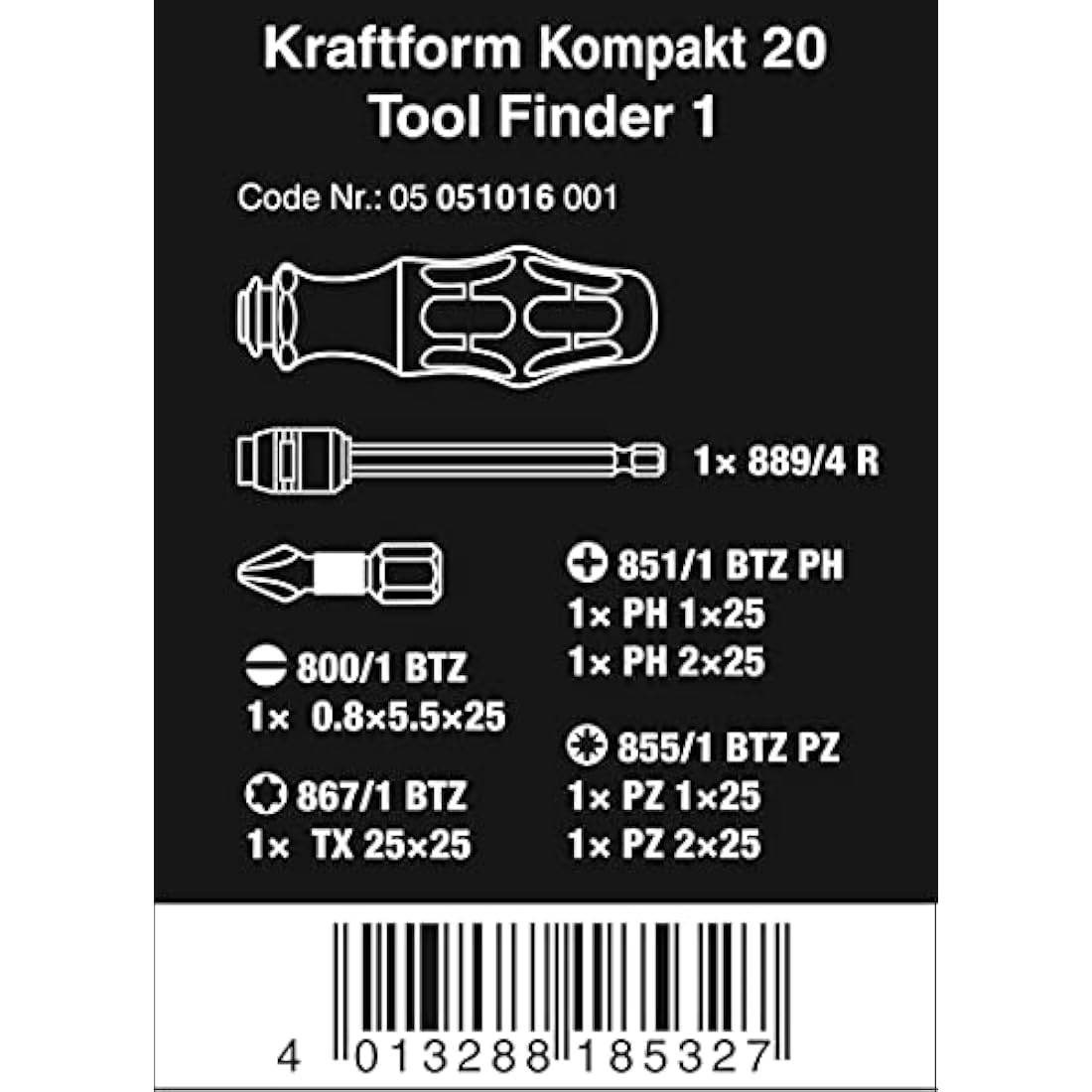 Kraftform Kompakt 20 Tool Finder Set, 7 Piece