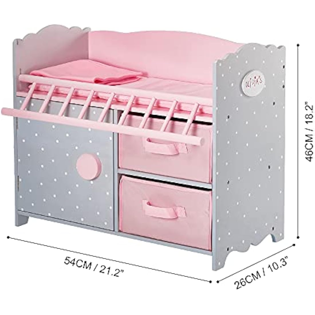 Olivia's Little World Crib, Cabinet & Cubby