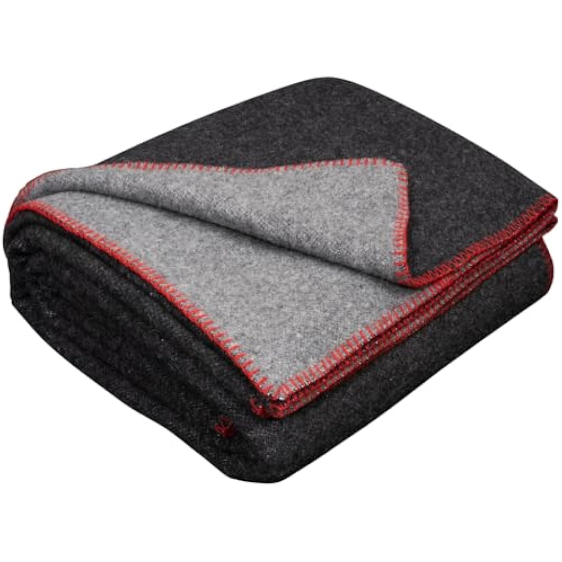 LYHome Travel Blanket - Extra Warm Picnic Throw, Bed Camping Outdoor Wool Blankets, Cozy Soft Throws, Military Army and Garden Outside Use (59x84 in | 150x215 cm | Gray - Anthracite Double-sided)
