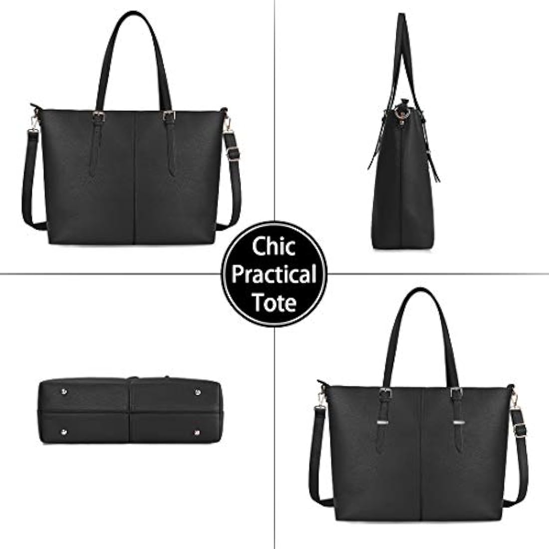 NUBILY Women Handbag Laptop Tote Bag 15.6 Inch Large Leather Shoulder Bag Designer Lightweight Computer Tote Bag Lady Stylish Handbags for Work Business School College Travel
