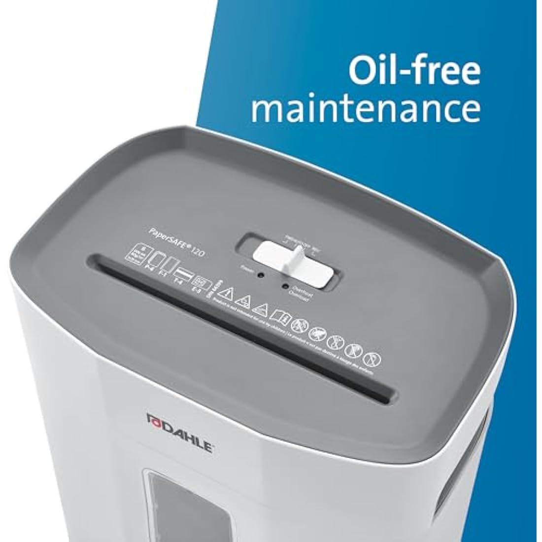 Dahle PaperSAFE 120 Paper Shredder (8 Sheets, Oil-Free, Jam Protection, Cross-Cut, for Home-Office) Grey,36.6 x 34.7 x 21.7cm