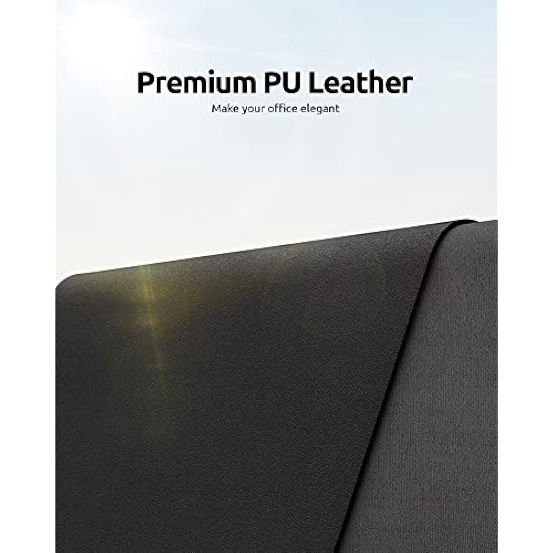 YSAGi Leather Desk Mat, Large Mouse Mat, Non-Slip Desk Pad, Waterproof PU Leather Table Protector Writing Pad for Office and Home (80 x 40 cm, Black)