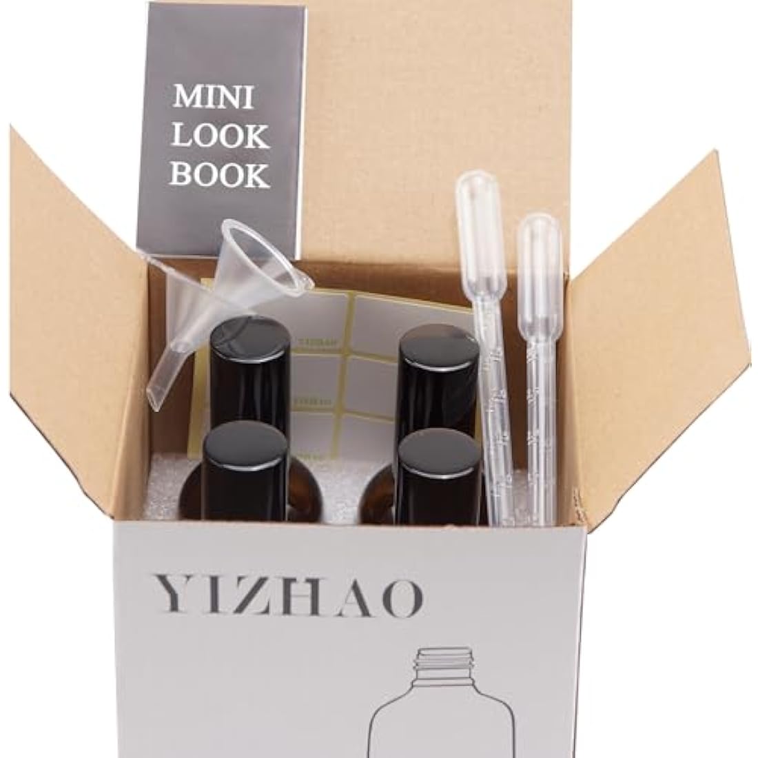 Yizhao 100ml Black Glass Spray Bottle for Essential Oils, Small Empty Fine Mist Spray Bottle, for Cleaning, Aromatherapy, Cosmetic Sprays, Hair –4 Pcs