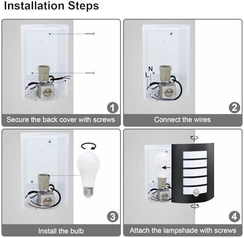 Allesgute Outdoor Wall Lights with PIR Motion Sensor, Curved Outside Lights Mains Powered Black IP44 Waterproof Wall Lamp Incl.E27 LED Bulbs 12W Warm White for Front Door Porch Stairway