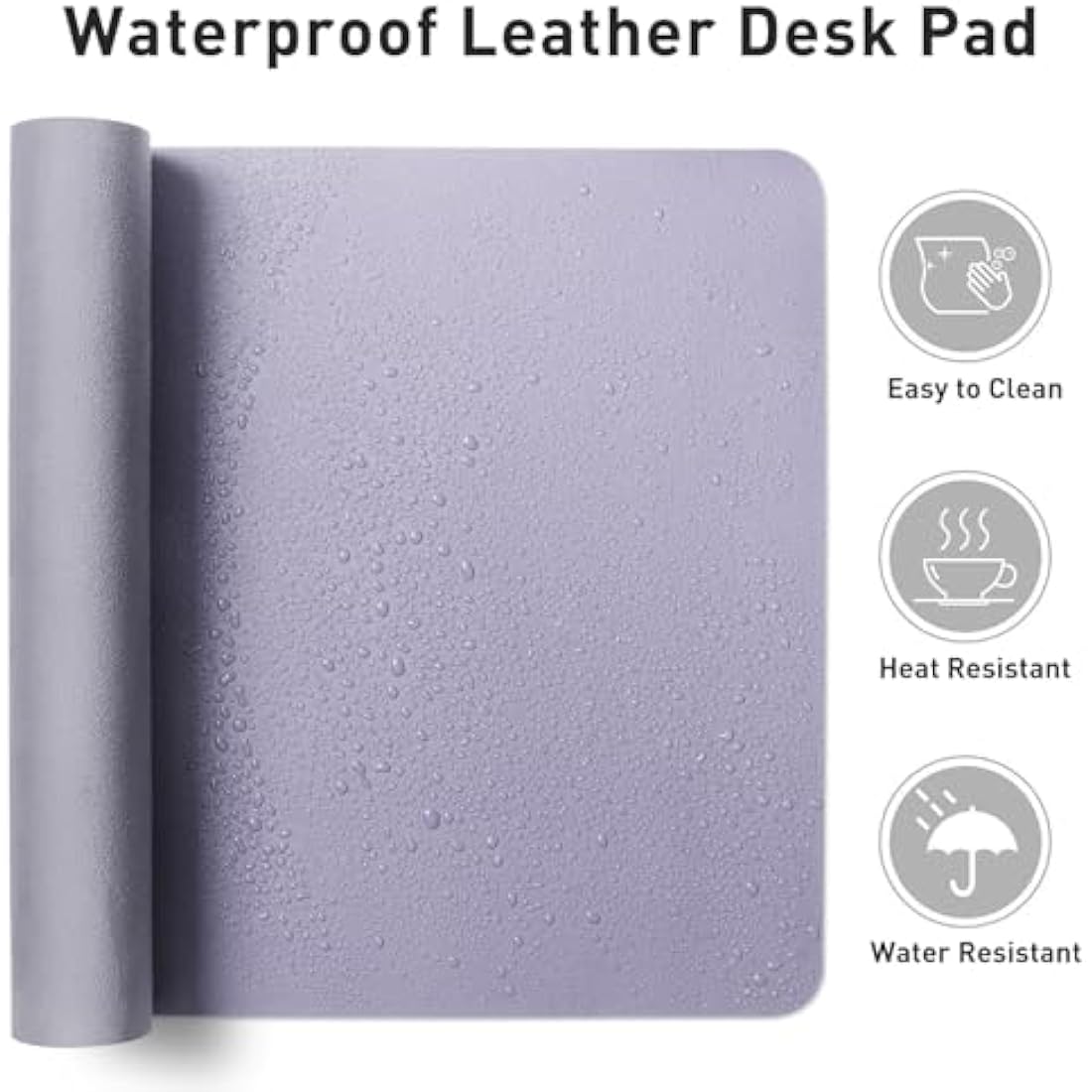 Aothia Leather Desk Mat, Large Mouse Mat, Non-Slip Desk Pad Desk Protector Mat, Waterproof PU Leather Laptop Mat Table Mat Desk Writing Pad for Office and Home (91cmx43cm, Lavender)