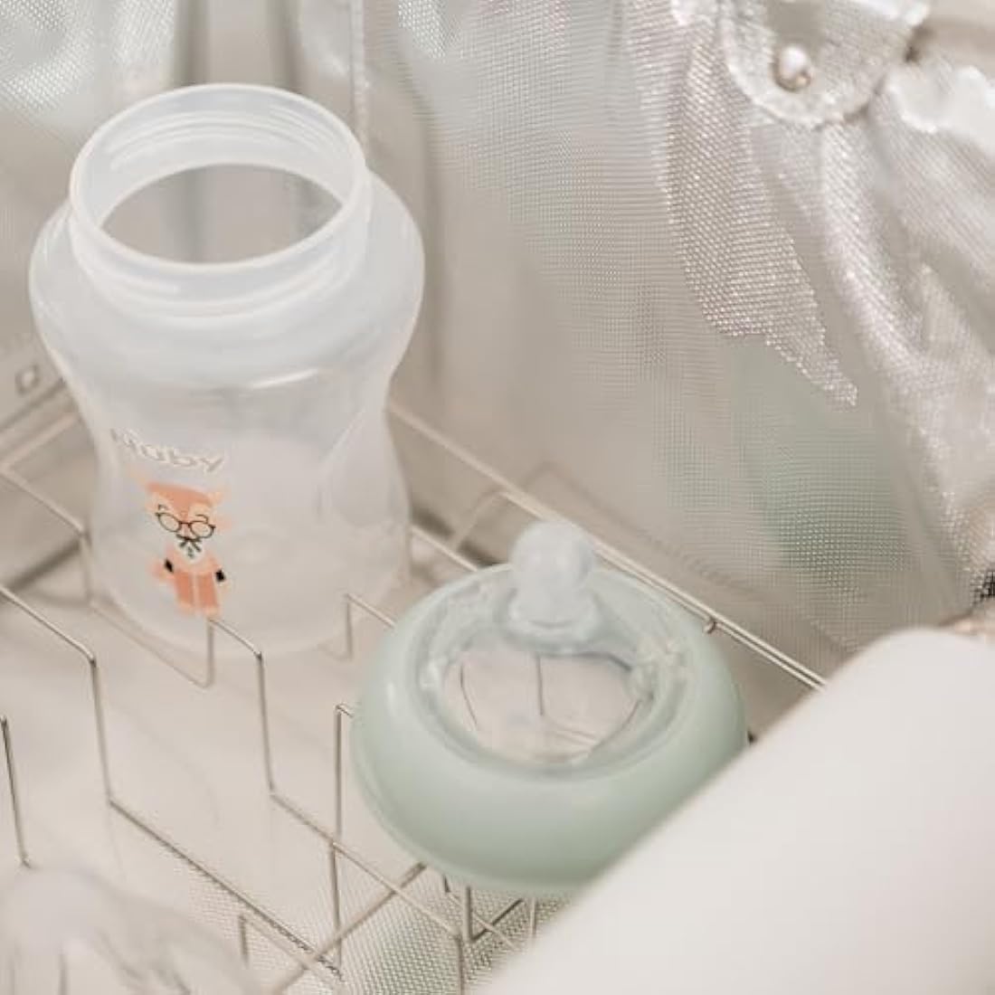 Nuby UV Baby Bottle Steriliser - 3 Minute Sterilising Cycle | Fast and Effective UV Electric Sterilising Solution | Kills 99.9% of Germs (Grey)