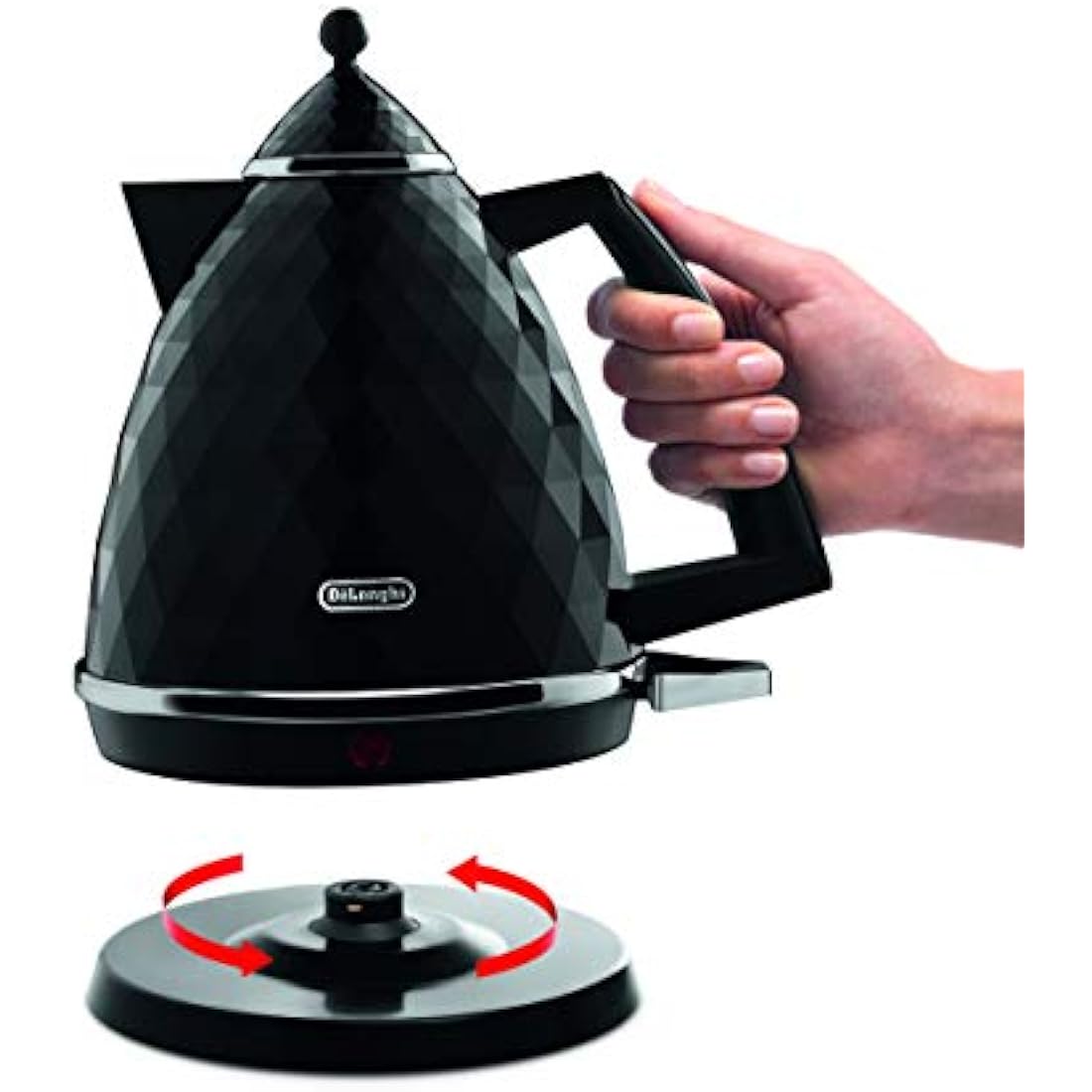 De'Longhi Brilliante Kettle, anti-scale filter, 1.7 Liters, 360° swivel base, KBJ3001BK, Black