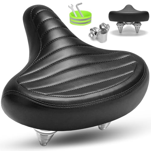 CDYWD Comfortable Bicycle Saddle for Men and Women, Wide Soft Bicycle Saddle, Ergonomic Comfortable Padding Bicycle Seat, Universal Replacement
