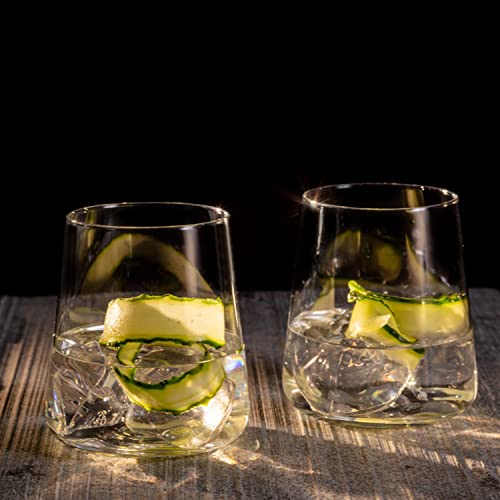 Krosno Water Juice Gin Tumbler Drinking Glasses | Set of 6 | 430 ML | Avant-Garde Collection | Whiskey Glasses Gift Set Tumblers Cocktail Set |