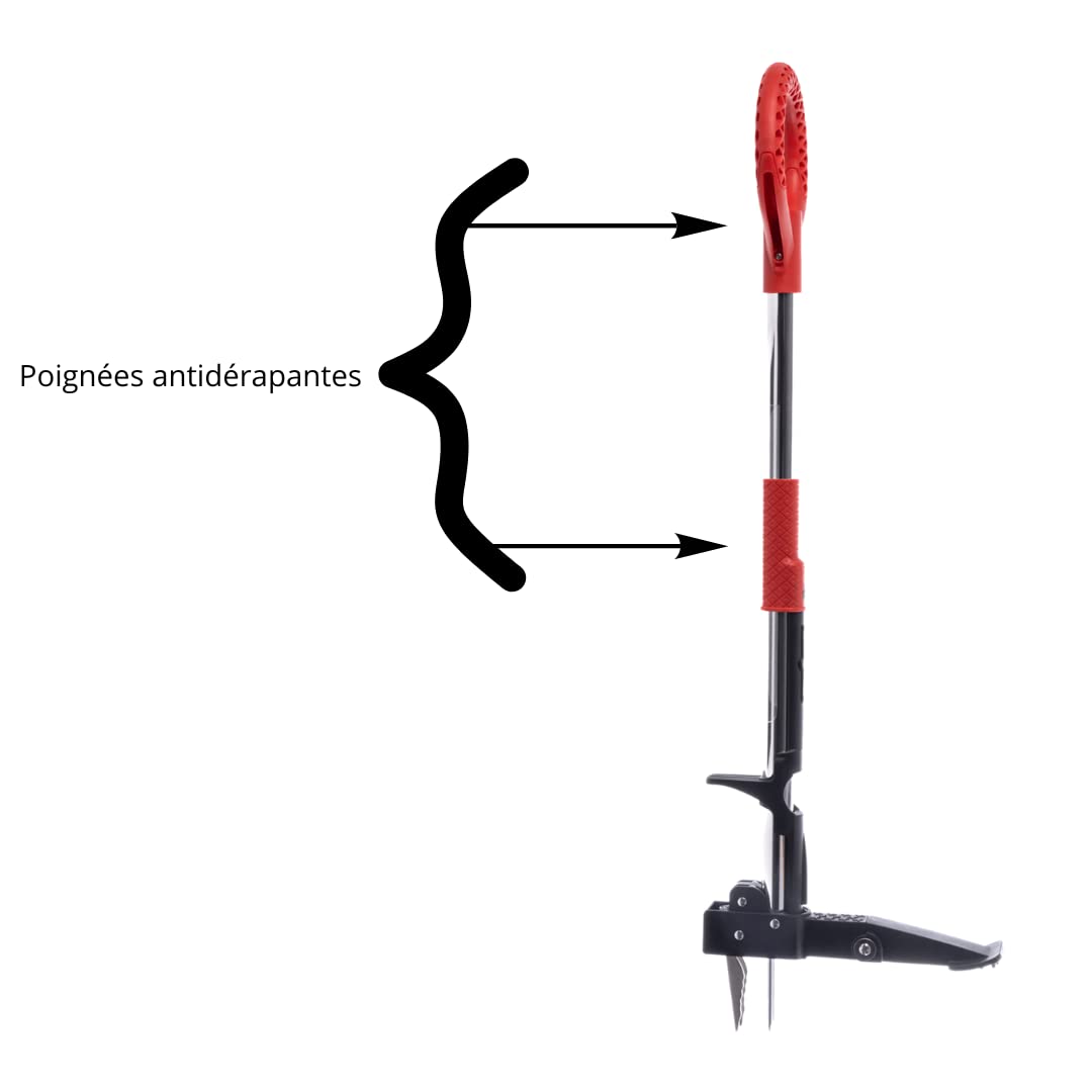 Venteo RootSlayer Manual Weed Remover and Weed Extractor with Pedal - Stainless Steel - Claw and Pedals for Root Digging