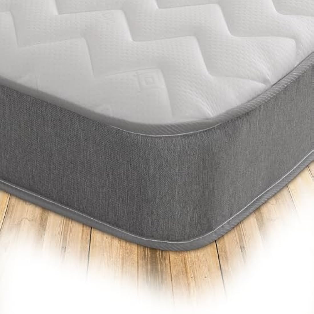 Starlight Beds Essentials Zig Zag Single Mattress with Springs and Memory Foam. 7.5 Inch Budget Mattress. Grey, Soft Firmness (90x190x19cm)
