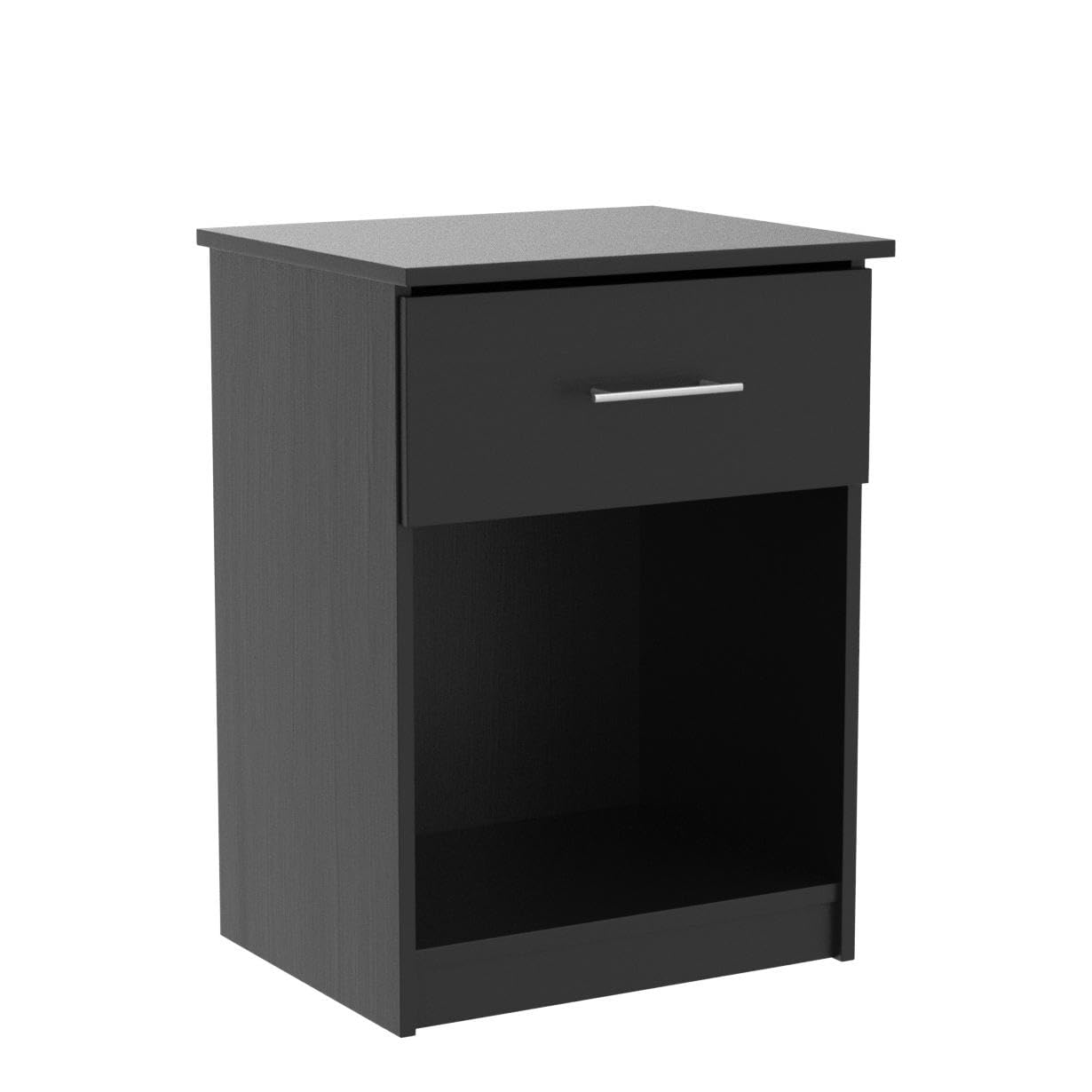Furinno TIDUR Night Stand Set of 2, Nightstand with Drawer, Bedside Table, End Table, Side Table with Storage Shelf, Bar Handle Drawer, for Bedroom